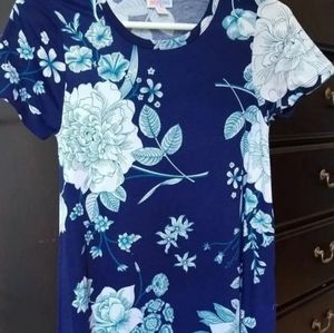 NWOT Lularoe XXS Blue Floral Jessie Dress